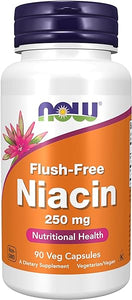NOW Supplements, Niacin (Vitamin B-3) 250 mg, Flush-Free, Nutritional Health, 90 Veg Capsules in Pakistan