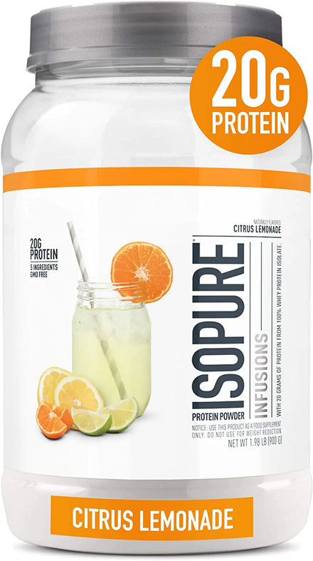 Isopure Protein Powder, Clear Whey Isolate Protein, Post Workout Recovery Drink Mix, Gluten Free with Zero Added Sugar, Infusions- Tropical Punch, 16 Servings