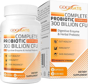 Probiotics for Women & Men, 300 Billion CFU 11 Strains, Probiotic with Organic Herbal & Digestive Enzymes, Shelf Stable Probiotic for Gut Digestive Health Gut & Bloating, Immune Health, 60 Capsules in Pakistan