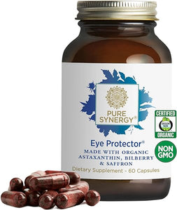PURE SYNERGY Eye Protector | 100% Natural, Vegan Eye Health Supplement | Advanced Eye Nutrients with Organic Astaxanthin, Lutein, & Zeaxanthin | for Healthy Vision (60 Capsules) in Pakistan