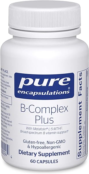 Pure Encapsulations B-Complex Plus - B Vitamins Supplement to Support Neurological Health, Cardiovascular Health, Energy Levels & Nervous System Support* - with Vitamin B12 & More - 60 Capsules in Pakistan