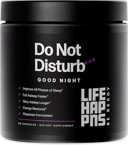 Life Happns Do Not Disturb Sleep Support Supplement with L Theanine, Magnesium and Passion Flower to Support Deep Sleep, Melatonin Free, Calm and Relaxation, Gluten Free, 60 Capsules in Pakistan