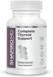 Complete Thyroid Support Supplement with Iodine - Vegan Formula for Energy and Focus with Vitamin B12, Selenium, L-Tyrosine | Shapiro MD (1 Month (30 Capsules)) in Pakistan