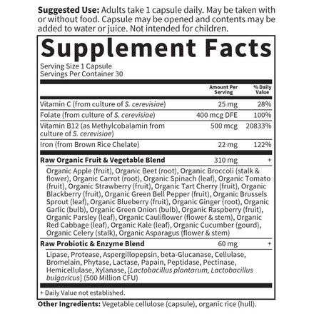 Vitamin Code Raw Iron 30ct Capsules Supplement in Pakistan