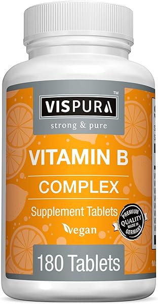 Vitamin B-Complex, 180 Vegan Tablets, All B Vitamins Including B12, B1, B2, B3, B5, B6, B7, B9, Folic Acid, for Stress, Energy and Healthy Immune System*, Natural Supplement Without Additives in Pakistan in Pakistan