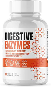 Digestive Enzymes Extra Strength 5X | #1 New Digestive Enzyme Supplement to Help Gut Flora, Healthy Digestion, Nutrient Absorption and Mood Support | Fast Acting Vegan & Non-GMO - 60 Servings in Pakistan