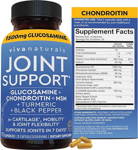 Glucosamine Chondroitin MSM Joint Support Supplement, 90 Capsules - with Turmeric, Black Pepper, Boswellia and Hyaluronic Acid - Joint Health Supplement for Mobility, Flexibility and Comfort in Pakistan