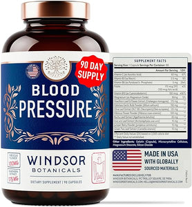 Blood Pressure Support Supplement - Green Tea, Hibiscus, Hawthorn, Garlic Blood Pressure Supplements - Blood Pressure Vitamin, Mineral and Activated Naturals - 3 Month Supply, 90 Capsules in Pakistan