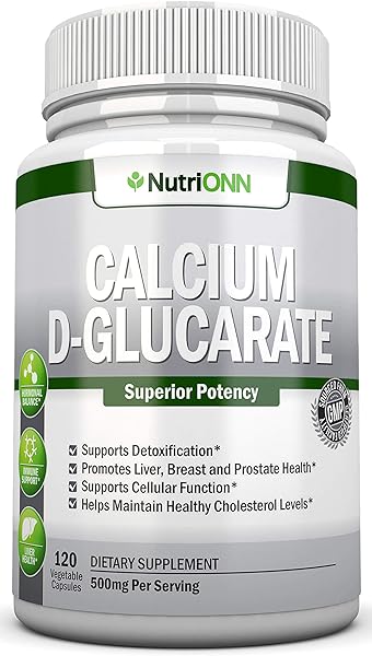 Calcium D-Glucarate - 500mg - 120 Vegetable Capsules - Superior Potency to Support Liver Detoxification, Estrogen Metabolism & Hormonal Balance - Helps with Prostate, Breast & Colon Health in Pakistan in Pakistan