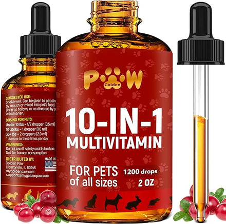 10 In 1 Cat & Dog Multivitamin - Hip & Joint Vitamins For Dogs + Vitamins C, D, B1-12 - Cranberry Supplement For Dogs & Cat Vitamins - Bladder, Kidney, Skin, Joint Support - Glucosamine Dog Supplement in Pakistan