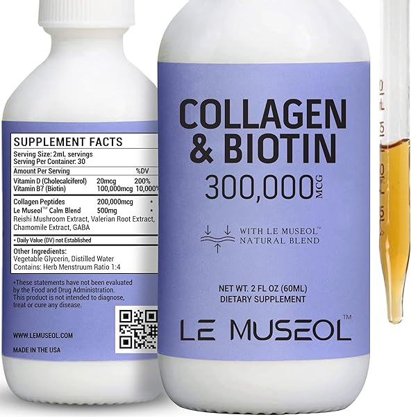 Liquid Collagen for Women, 300,000mcg Liquid Biotin and Collagen Supplements Drops with Reishi, Chamomile & Valerian Root Extract in Pakistan in Pakistan