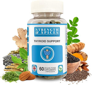 Strength & Spices - Thyroid Support, Iodine Supplement with Maca Root, Sea Kelp, Brazil Nuts and Ashwagandha, 60 Capsules in Pakistan