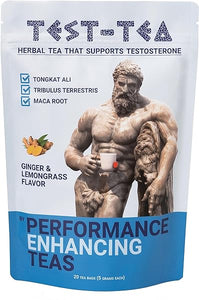 Test-Tea | Testosterone Boosting Herbal Tea for Men | Ginger and Lemongrass Flavor | 20 Pack Bag | with Tongkat Ali, Tribulus Terrestris and Maca Root by Performance Enhancing Teas in Pakistan