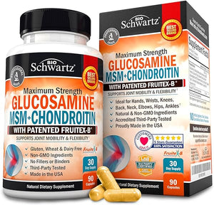 Glucosamine Chondroitin MSM 2110mg - Joint Support Supplement with Turmeric Curcumin for Hands Back Knee & Joint Health for Men & Women - Gluten-Free Non-GMO Supplement - Made in USA - 90 Capsules in Pakistan