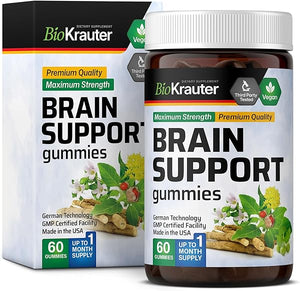 Brain Booster Gummies - Natural Nootropic Focus Supplement - Organic Ashwagandha, Ginkgo Biloba, Bacopa, DMAE, and Vitamins for Memory and Cognitive Support - 60 Vegan Chews in Pakistan