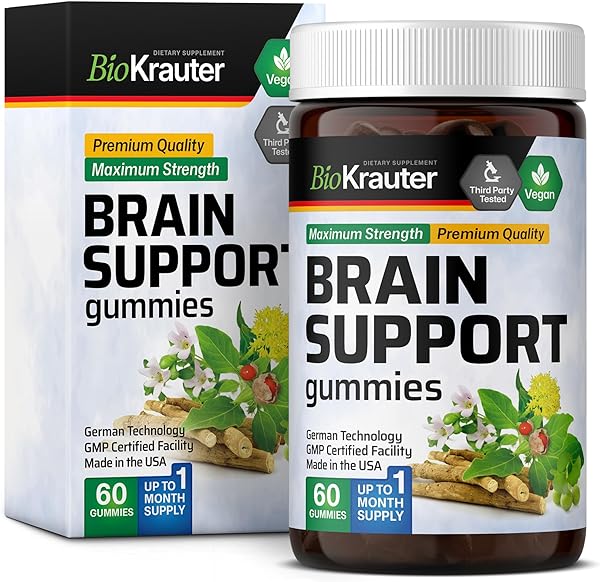 Brain Booster Gummies - Natural Nootropic Focus Supplement - Organic Ashwagandha, Ginkgo Biloba, Bacopa, DMAE, and Vitamins for Memory and Cognitive Support - 60 Vegan Chews in Pakistan in Pakistan