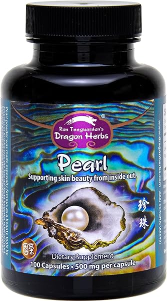 Dragon Herbs - Pearl Capsules - Pure Pearl Powder Supplement to Support Skin, Eyes, Mood, Anxiety, Stress | All Natural Ingredients, Non-GMO (100 Capsules, 500 mg Per Capsule) in Pakistan