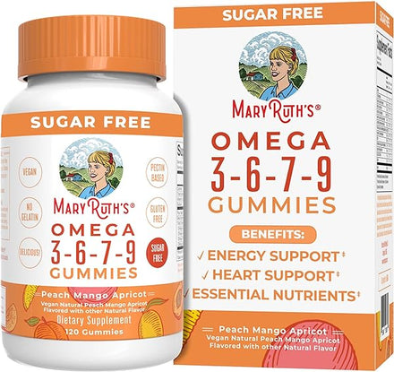 Vegan Omega 3 6 7 9 Gummies by MaryRuth's | Up to 4 Month Supply | Omega 3 Supplement with Flaxseed Oil | Omega 3 Gummies | No Fish Taste | Non-GMO | 120 Count in Pakistan