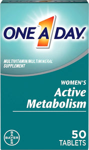 One A Day Women’s Active Metabolism Multivitamin, Supplement with Vitamin A, Vitamin C, Vitamin D, Vitamin E and Zinc for Immune Health Support*, Iron, Calcium, Folic Acid & more, 50 Count