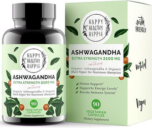 Organic Ashwagandha Capsules 2100mg – Stress Support Supplement - Extra Strength - 100% Herbal, Organic Ashwagandha Root Powder Extract w/ Black Pepper - Energy, Mood & Cortisol Manager, 90 Ct in Pakistan
