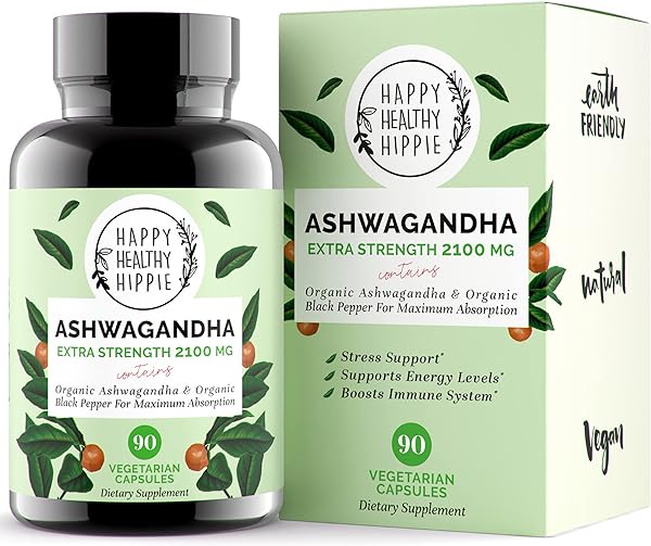 Organic Ashwagandha Capsules 2100mg – Stress Support Supplement - Extra Strength - 100% Herbal, Organic Ashwagandha Root Powder Extract w/ Black Pepper - Energy, Mood & Cortisol Manager, 90 Ct in Pakistan in Pakistan