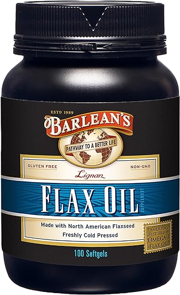 Barlean's Lignan Flaxseed Oil Softgels, Cold-Pressed Flax Seed Supplement with 1,550 mg ALA Omega-3 Fatty Acids for Joint & Heart Health, 1000mg, 100 ct in Pakistan