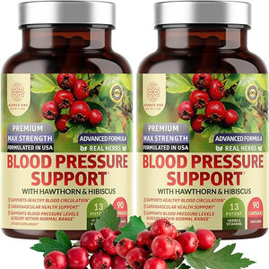 2-Pack N1N Premium Blood Pressure Support with Hawthorn and Hibiscus [13 Potent Ingredients], Natural Supplement to Support Cardiovascular & Circulatory Health, 180 Caps in Pakistan
