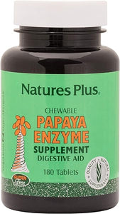 NaturesPlus Papaya Enzyme - 6 mg Papain - All Natural Digestive Aid Supplement, Contains Amylase & Protease - 180 Chewable Tablets (180 Servings) in Pakistan