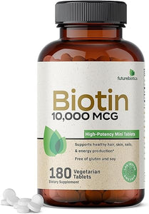 Futurebiotics Biotin 10,000 MCG High Potency Tablets Supports Healthy Hair, Skin & Nails & Energy Production, Non-GMO, 180 Vegetarian Tablets in Pakistan