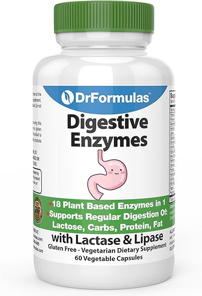 Digestive Enzymes for Bloating Relief, Gas, Lactose Intolerance, Digestion Support with Lactase, Amylase, Lipase, Bromelain, Protease, 60 Capsules in Pakistan