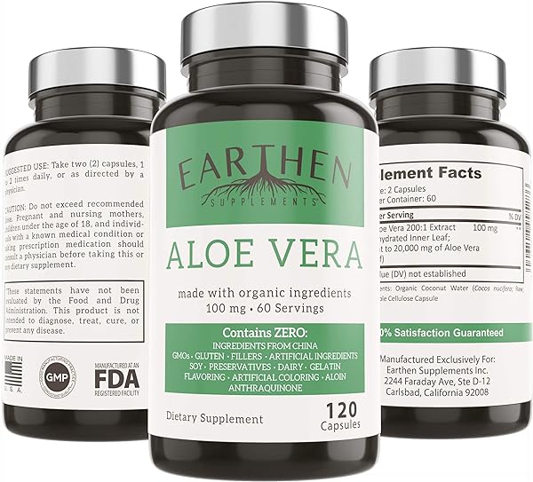 Aloe Vera Supplement | Equivalent to 20,000mg | Made with Organic Ingredients | RAW All Natural | Non-GMO in Pakistan