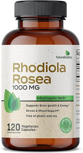 Futurebiotics Rhodiola Rosea 1000 MG Adaptogenic Herb Supports Brain Health, Energy, Stress & Mood - Non-GMO, 120 Vegetarian Capsules in Pakistan