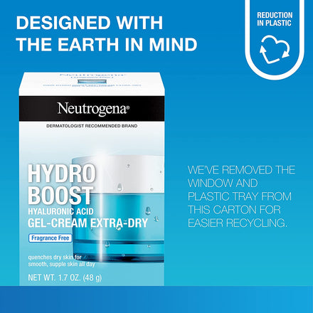 Neutrogena Hydro Boost Face Moisturizer with Hyaluronic Acid for Extra Dry Skin, Fragrance Free, Oil-Free, Face Lotion