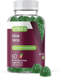 Aloe Vera Gummies for Adults - Aids in Digestion and Immune Health - Non GMO, Gelatin Free, Vegan, Gluten Free, Naturally Sourced Chewable Tasty Raspberry Flavored Supplement Gummy in Pakistan