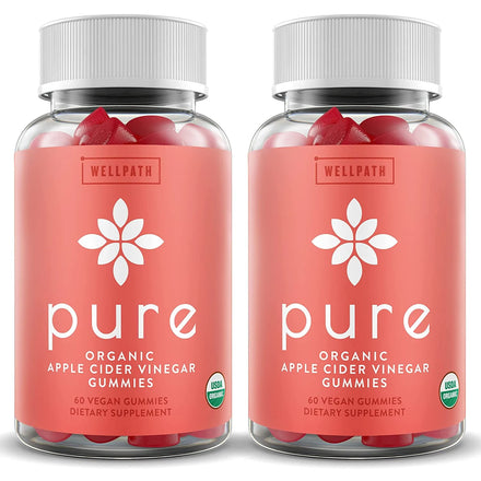 WellPath Pure ACV Apple Cider Vinegar Gummies with The Mother - USDA Organic Gummy - Vegan - Raw Apple Cider Vinegar Supplements - ACV Gummies - Detox Support - 60 Ct