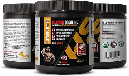 Bodybuilding Supplements Gainer - German CREATINE Powder - 100% Pure MICRONIZED CREATINE MONOHYDRATE - German creatine Powder - 1 Can 300 Grams (60 Servings) in Pakistan