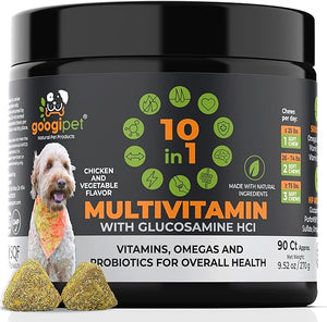 Googipet 10 in 1 Dog Multivitamin with Dog Probiotics for Gut Health, Dog Vitamins and Supplements with MSM & Glucosamine for Dogs Hip & Joint Support - Omega 3 Krill Oil for Skin & Coat in Pakistan