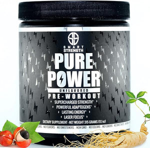 Pre Workout, Best All Natural PreWorkout Supplement. Pure Power, Healthy Pump, Clean, Keto Vegan, Paleo, No Sugar Pre Work Out Powder for Men & Women, Strength & Energy - 315g Unflavored in Pakistan
