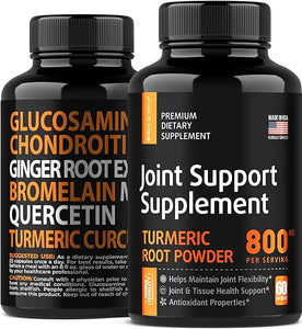 Turmeric Curcumin Supplement with Ginger Quercetin Bromelain - Joint Support Supplement Helps with Inflammatory Response & Knee Support Glucosamine Chondroitin MSM - Herbal Supplements - 60 Capsules in Pakistan