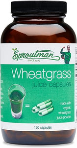 Organic Wheatgrass Juice Powder Capsules by Sproutman - 100% Pure Wheatgrass- Boosts Metabolism, Aids Digestion - High in Vitamins, Antioxidants, Chlorophyll, Enzymes, Minerals & Energy (150 Pills) in Pakistan