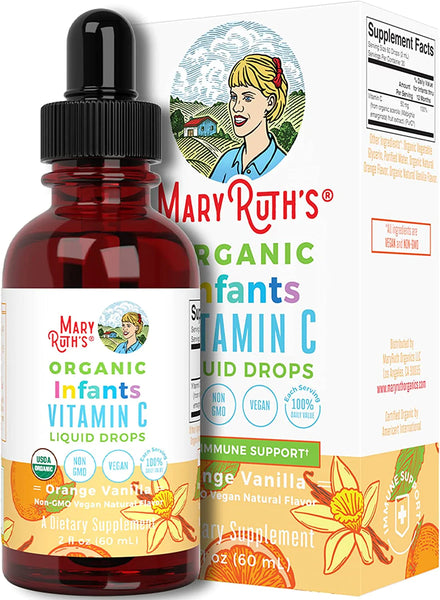 Vitamin C Supplement for Kids | USDA Organic Vitamin C Liquid Drops for Kids Ages 1-3 | Vitamin for Immune Support & Overall Health | Vegan | Non-GMO | Gluten Free | 1 Fl Oz