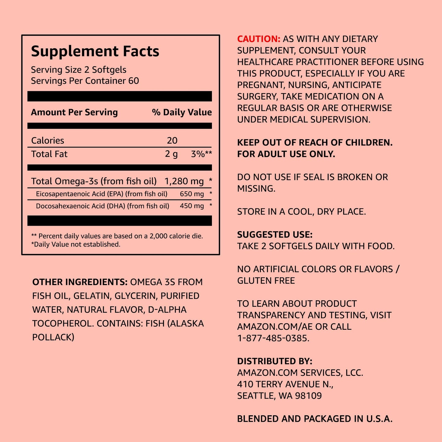 Amazon Elements Super Omega-3 with Natural Lemon Flavor, Supplement in Pakistan