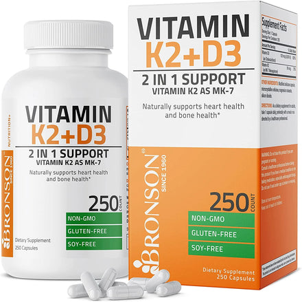 Vitamin K2 (MK7) with D3 Supplement Bone and Heart Health Non-GMO Formula 5000 IU Vitamin D3 & 90 mcg Vitamin K2 MK-7 Easy to Swallow Vitamin D & K Complex, 120 Capsules