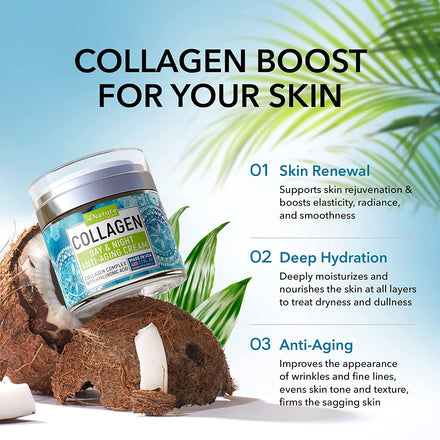 Face Moisturizer Collagen Cream, Anti Aging Night Cream with Retinol & Hyaluronic Acid Wrinkle Cream