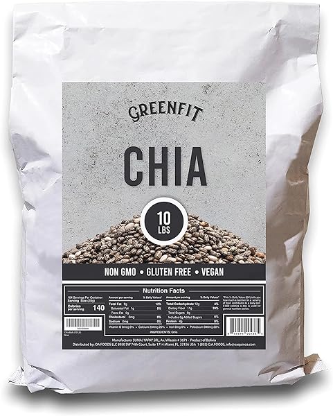 Greenfit Premium Bulk Chia (10Lbs Bag) | A+ Grade | Nutrient-Packed Superfood in Pakistan in Pakistan