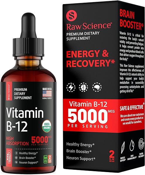 Vitamin B12 Liquid Drops Sublingual 5000mcg, Methyl & Methylcobalamin Supplements for Women and Men, Mood & Energy Booster, Methylated B 12 for Metabolism & Health Support, Maximum Absorption Formula in Pakistan in Pakistan