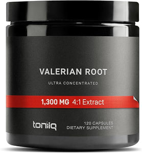 Toniiq Ultra High Strength Valerian Root Capsules - 1,300mg 4X Concentrated Extract - Highly Concentrated and Bioavailable - 120 Capsules in Pakistan