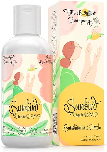 The Ladybird Company Sunbird D3 K2 Womens Vitamins - Vitamin D3 with K2 (MK7) Supplements for Women to Support Healthy Bones, Reproduction, Fertility, Menopause - Liquid VIT D Drops (K+D, 4 oz) in Pakistan in Pakistan