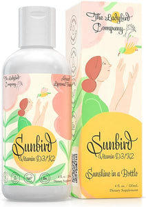 Sunbird Sublingual Vitamin D Supplements for Women - Liquid Vitamin D3 with K2 Supplements for Women to Support Healthy Bones, Reproduction, Fertility, Menopause (Vitamin D Liquid with MK-7, 4 oz) in Pakistan
