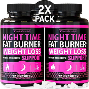 (2 Pack) Night Time Weight Loss Pills for Women Belly Fat Burner for Women - Diet Pills That Work Fast For Women - Diet Pills for Women - Carb Blocker Appetite Suppressant Supplement - Made in USA in Pakistan